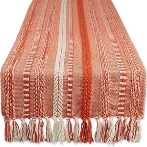 Farmhouse braided stripe table runner 15 x 77